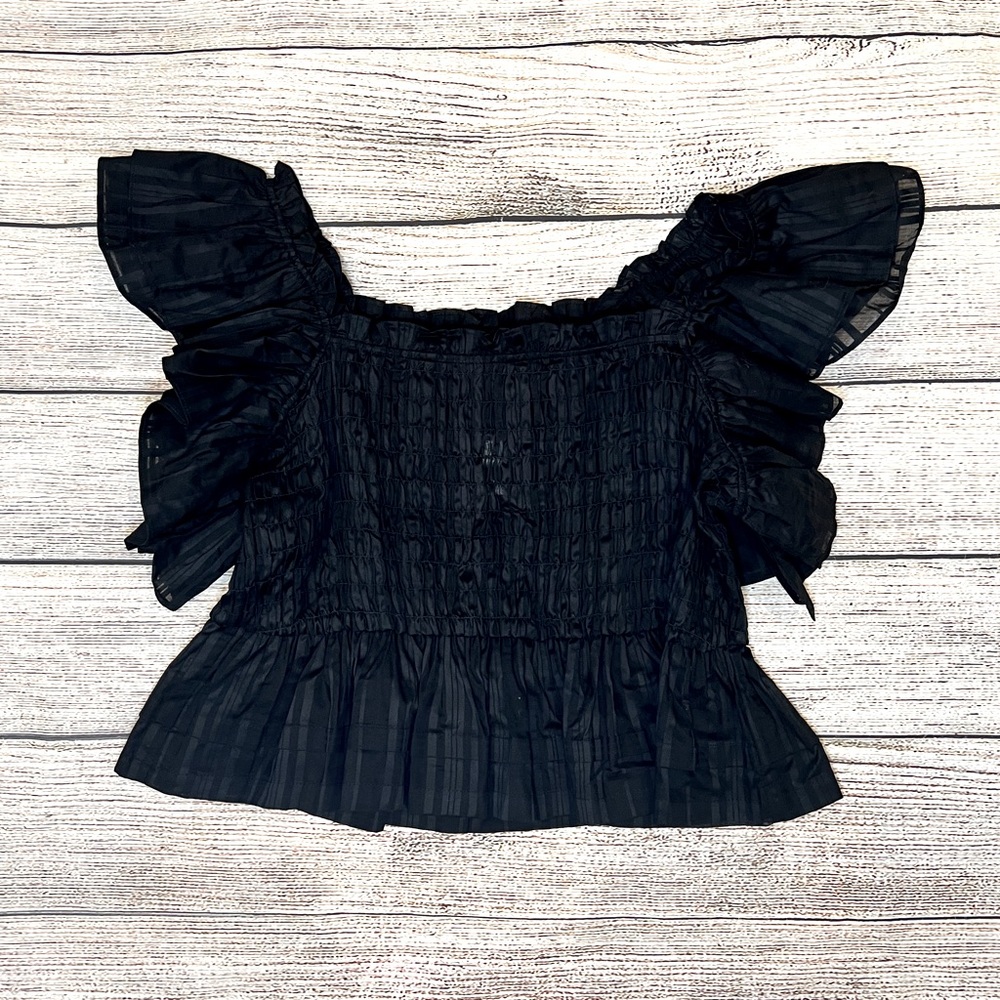 NWT BR Smocked Ruffle Crop